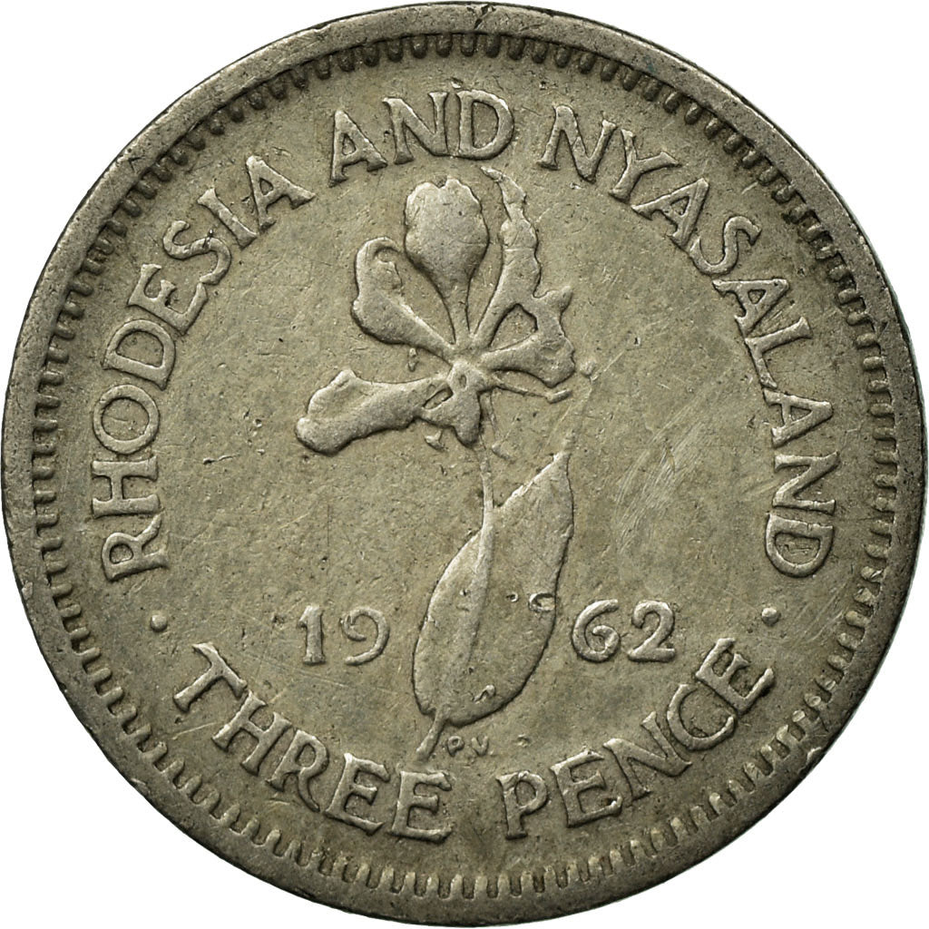 Moeda, Rodésia e Niassalândia, Elizabeth II, 3 Pence, 1962, British Royal