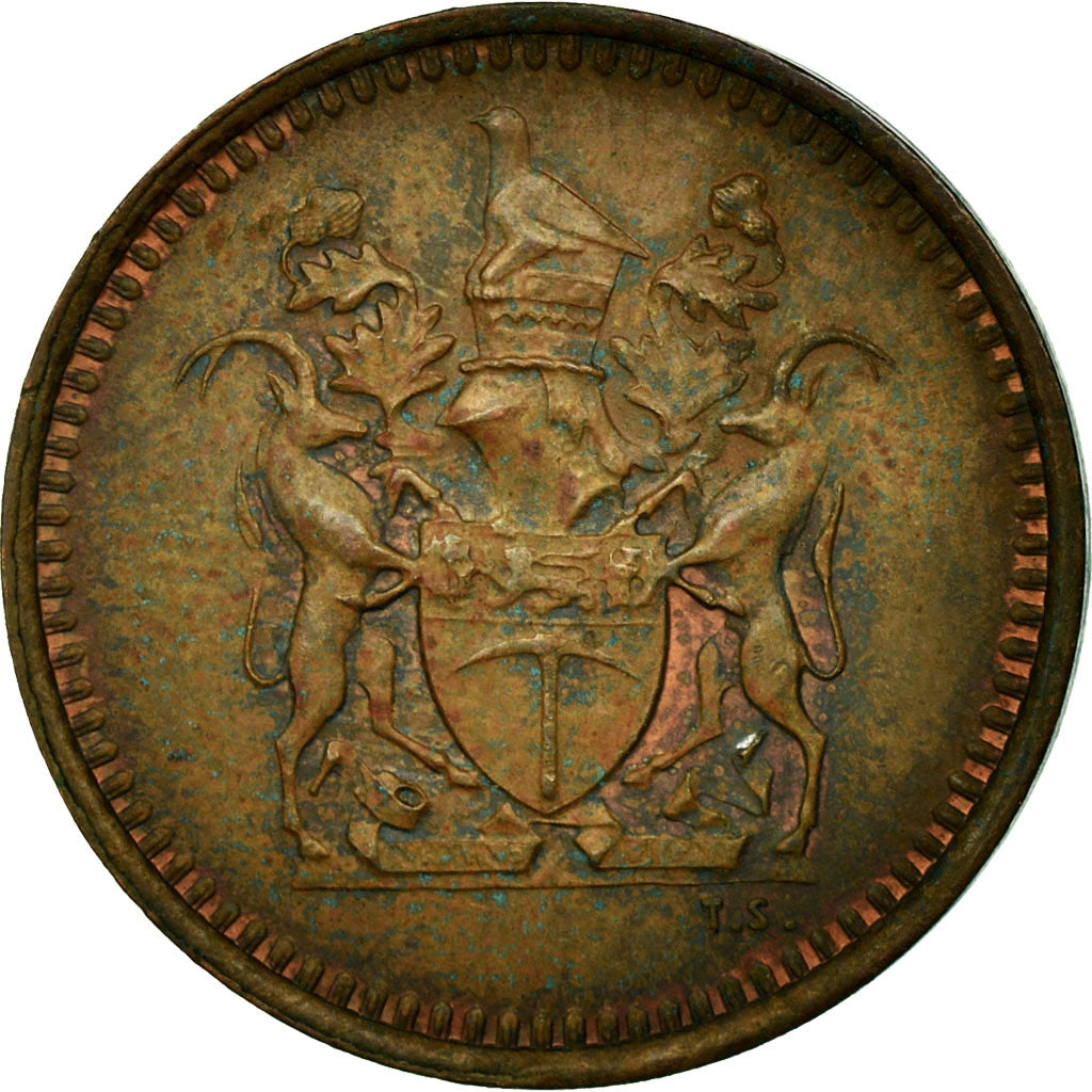 Coin, Rhodesia, 1/2 Cent, 1971, EF(40-45), Bronze, KM:9