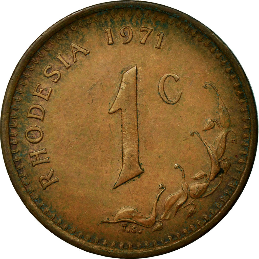 Coin, Rhodesia, Cent, 1971, EF(40-45), Bronze, KM:10
