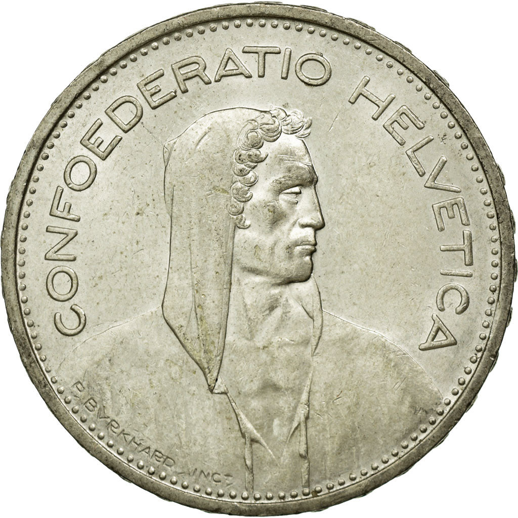 Coin, Switzerland, 5 Francs, 1952, Bern, EF(40-45), Silver, KM:40