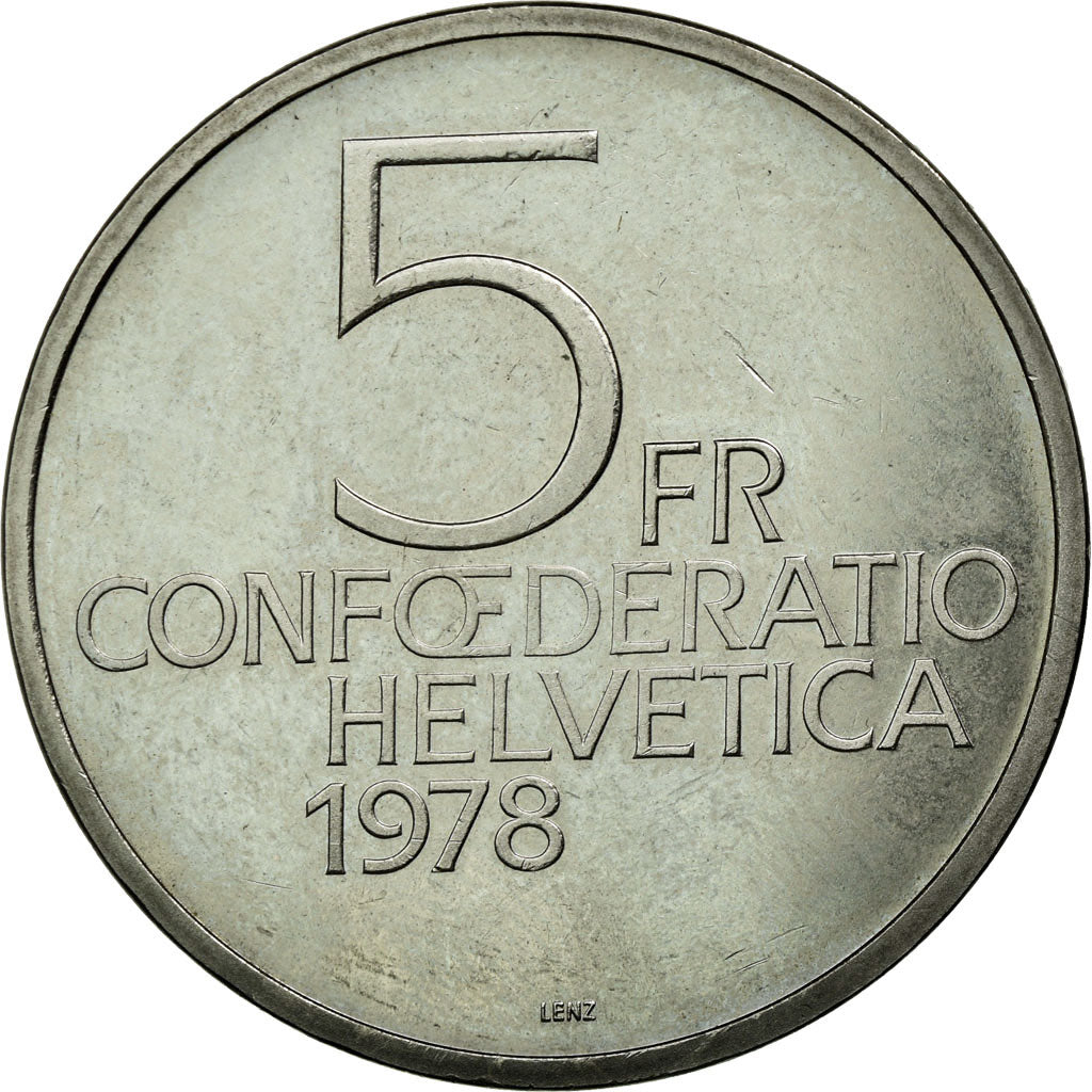 Coin, Switzerland, 5 Francs, 1978, EF(40-45), Copper-nickel, KM:56