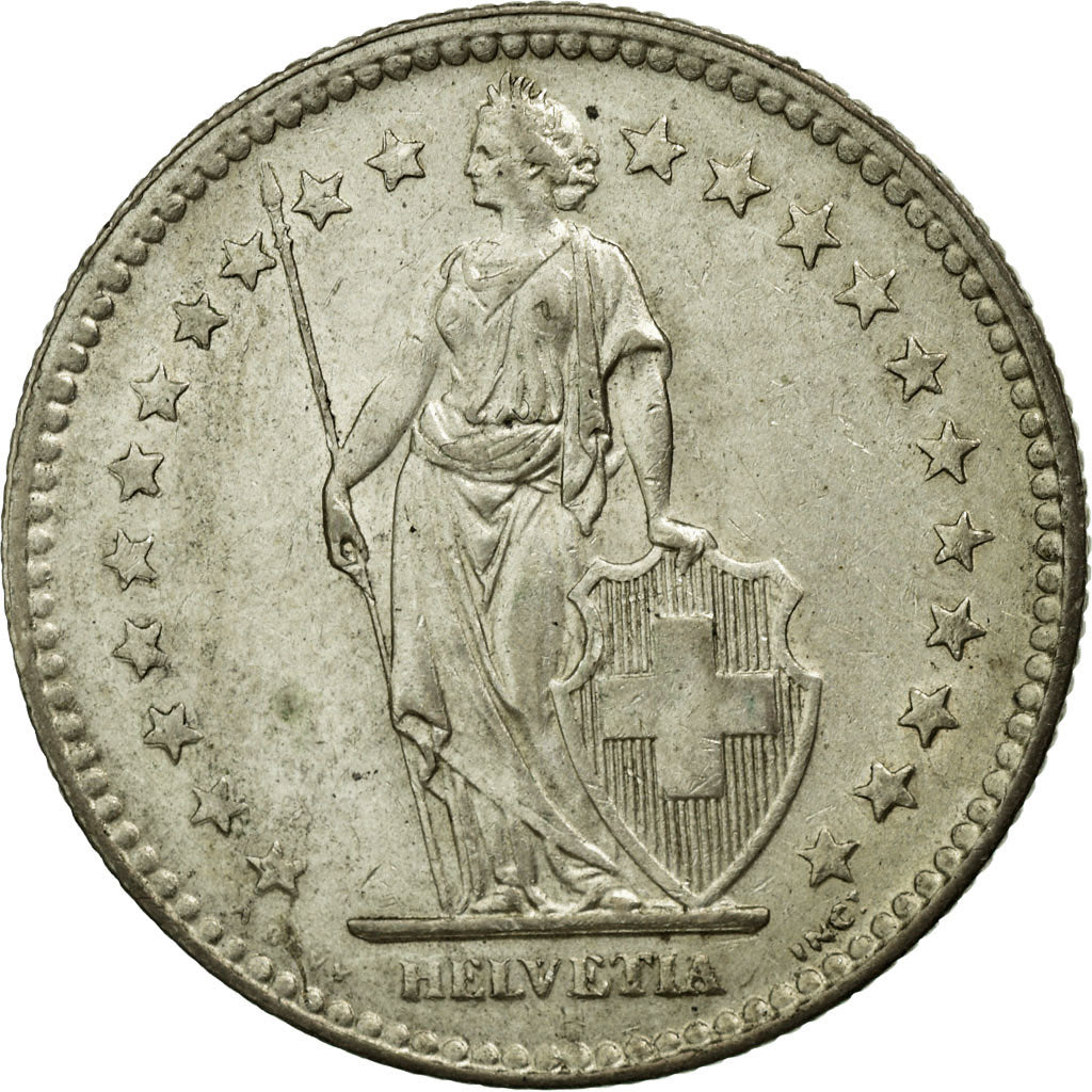 Coin, Switzerland, 2 Francs, 1944, EF(40-45), Silver, KM:21