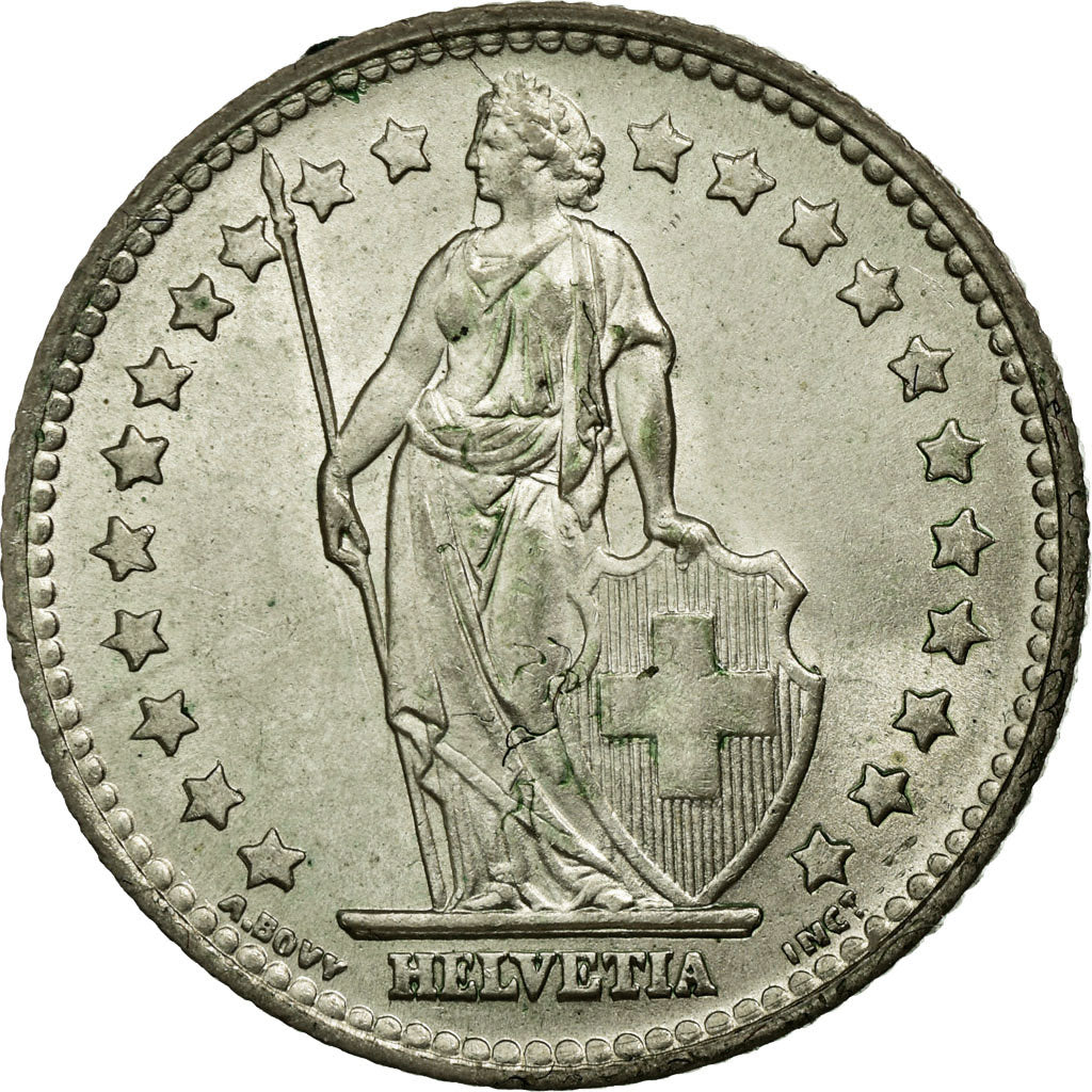 Coin, Switzerland, Franc, 1945, EF(40-45), Silver, KM:24