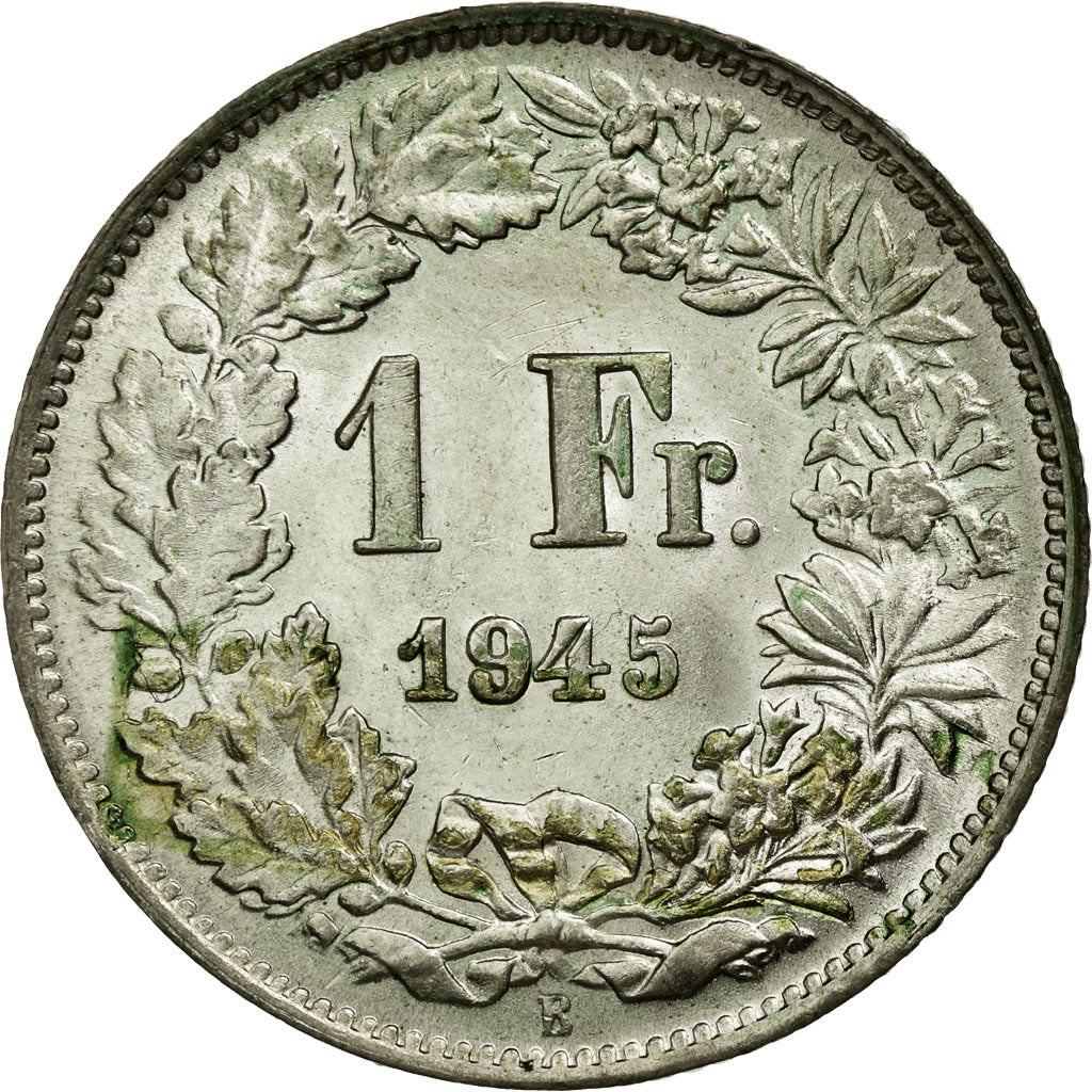 Coin, Switzerland, Franc, 1945, EF(40-45), Silver, KM:24