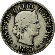 Coin, Switzerland, 5 Rappen, 1887, Bern, VF(20-25), Copper-nickel, KM:26