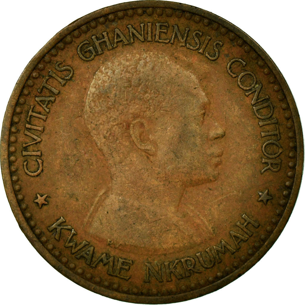 Coin, Ghana, 1/2 Penny, 1958, VF(20-25), Bronze, KM:1