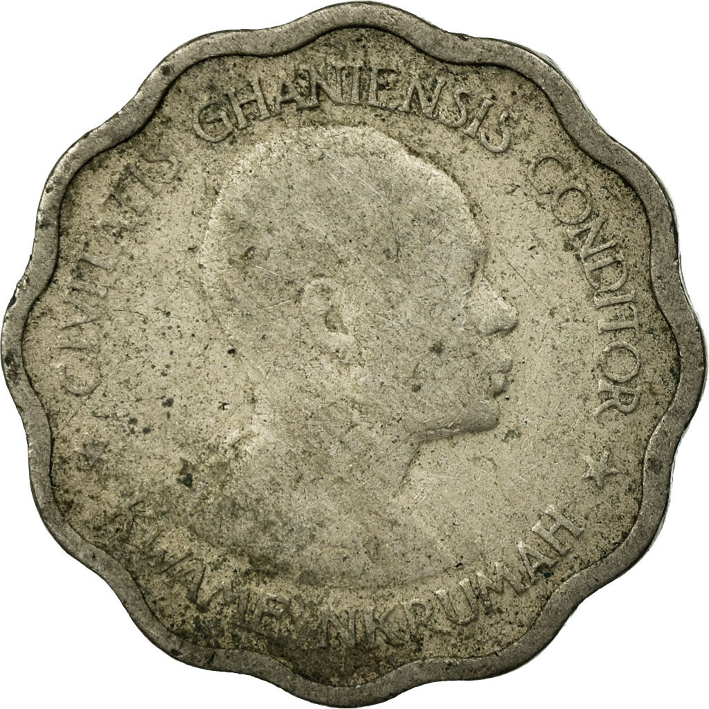 Coin, Ghana, 3 Pence, 1958, VF(20-25), Copper-nickel, KM:3