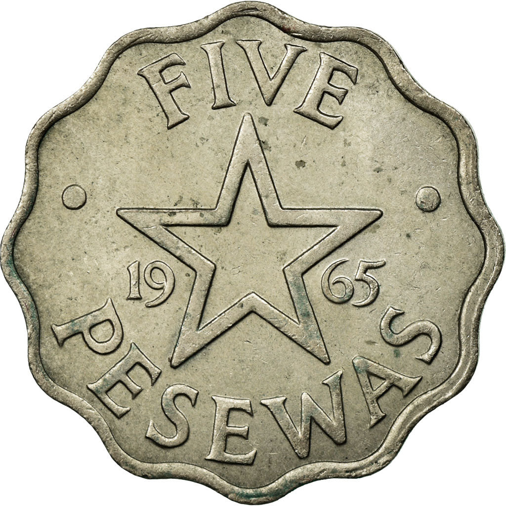 Coin, Ghana, 5 Pesewas, 1965, EF(40-45), Copper-nickel, KM:8