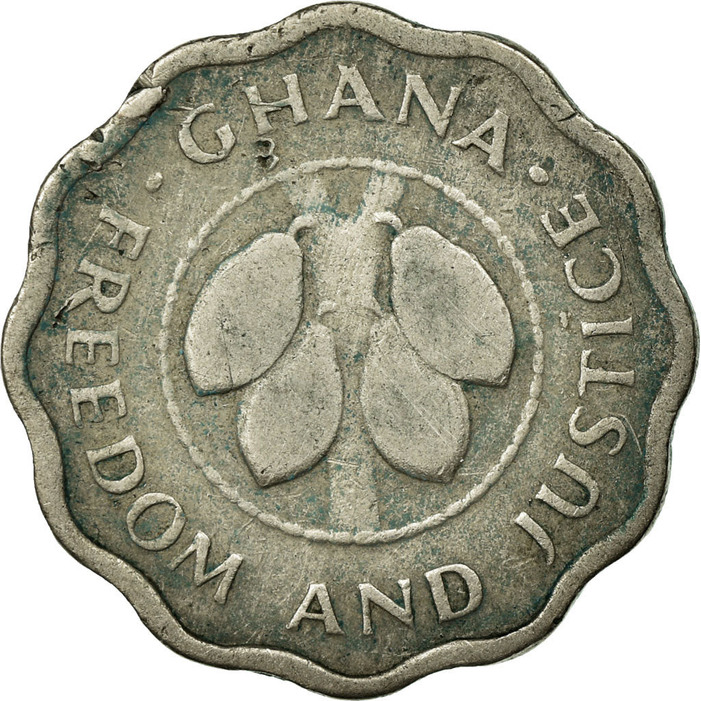 Moneta, Ghana, 2-1/2 Pesewas, 1967, MB+, Rame-nichel, KM:14