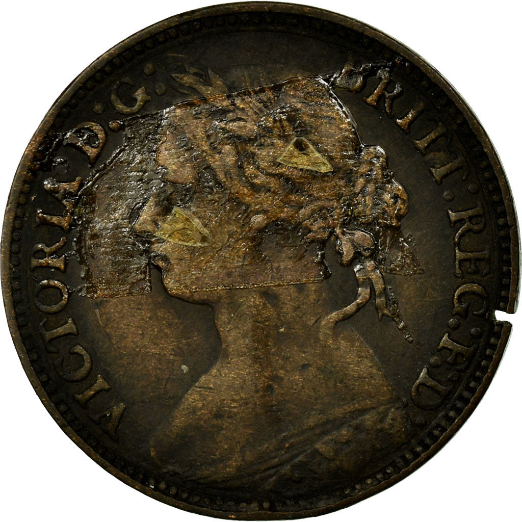 Coin, Great Britain, Victoria, Farthing, 1880, VF(20-25), Bronze, KM:753