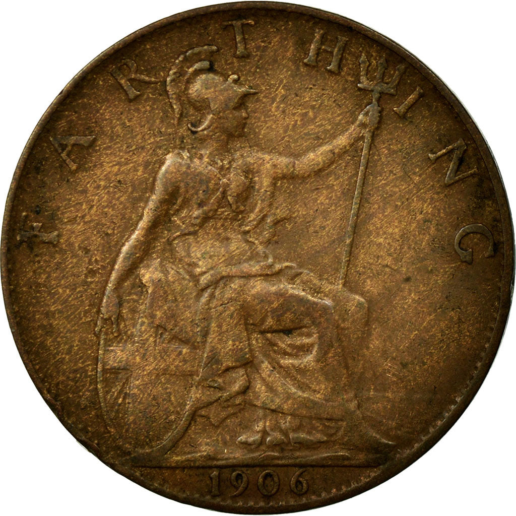 Coin, Great Britain, Edward VII, Farthing, 1906, VF(20-25), Bronze, KM:792