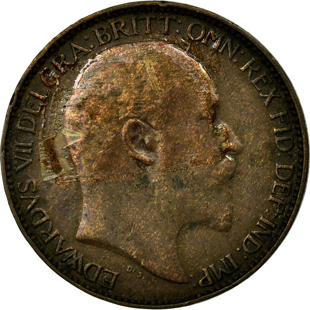 Coin, Great Britain, Edward VII, Farthing, 1908, VF(20-25), Bronze, KM:792