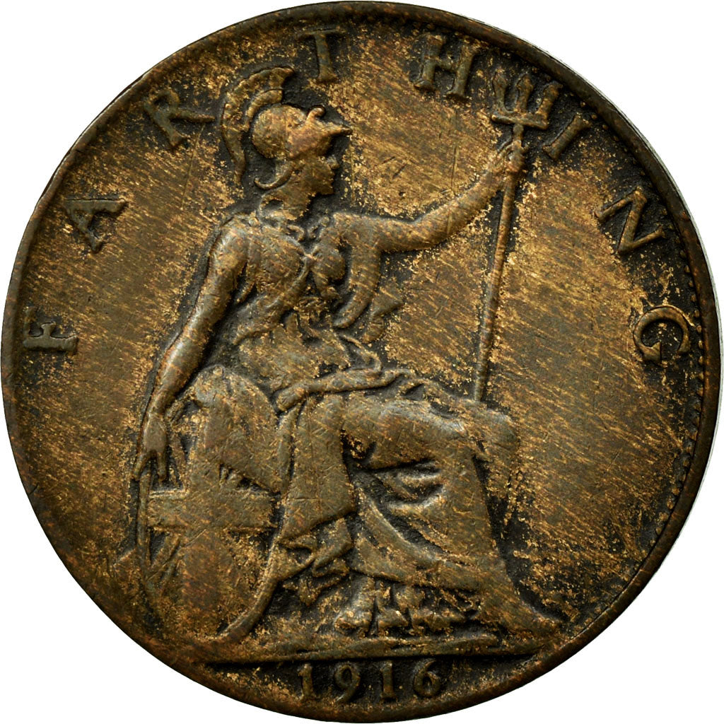 Moneta, Gran Bretagna, George V, Farthing, 1916, B+, Bronzo, KM:808.1