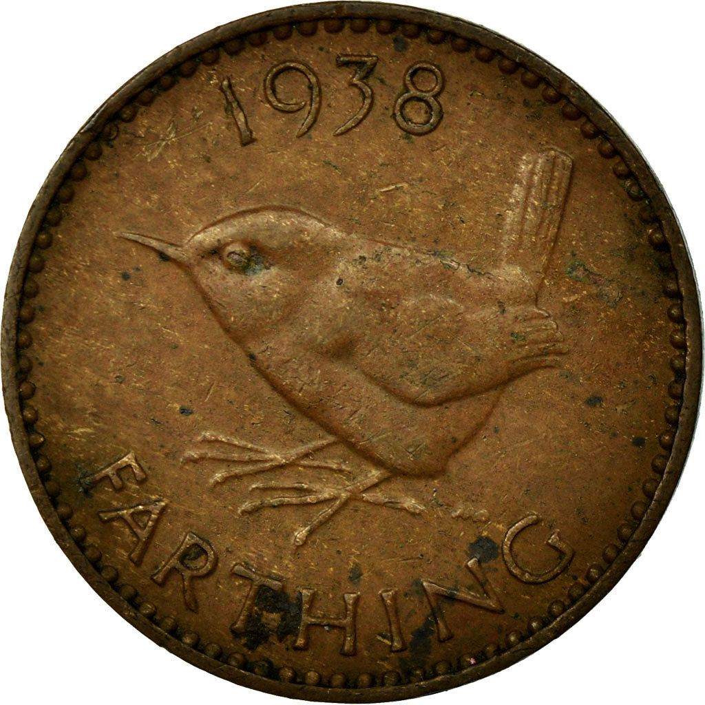 Munten, Groot Bretagne, George VI, Farthing, 1938, FR, Bronze, KM:843