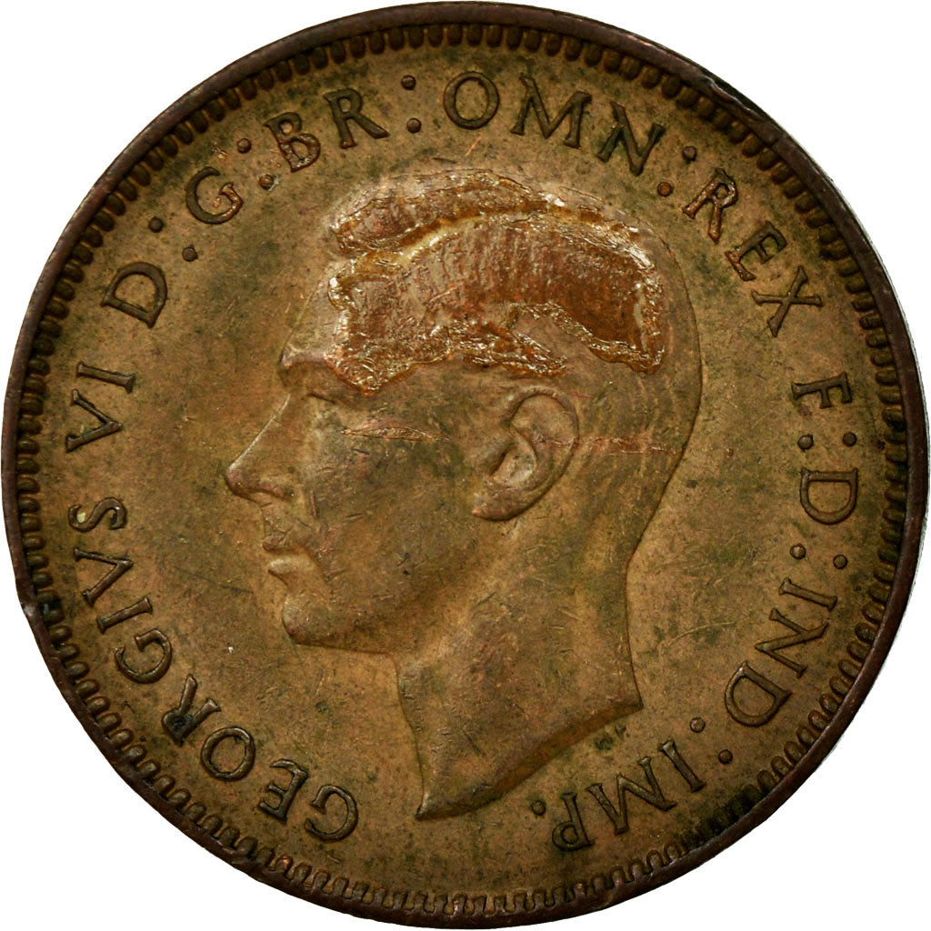 Munten, Groot Bretagne, George VI, Farthing, 1945, FR+, Bronze, KM:843