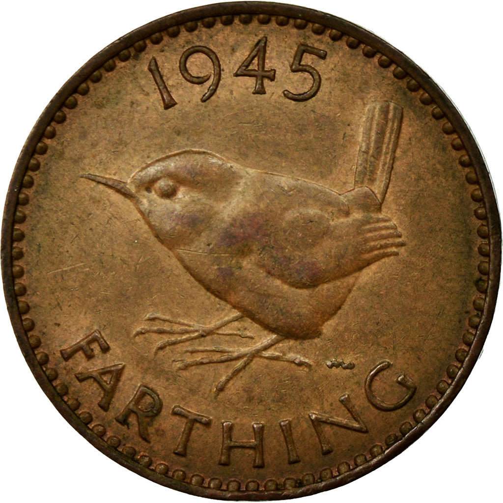 Munten, Groot Bretagne, George VI, Farthing, 1945, FR+, Bronze, KM:843