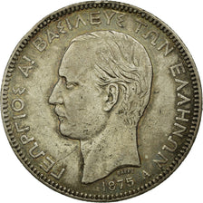 Coin, Greece, George I, 5 Drachmai, 1875, Paris, EF(40-45), Silver, KM:46