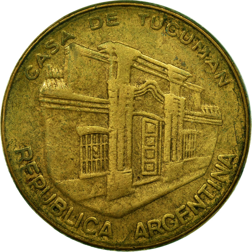Coin, Argentina, 10 Pesos, 1985, EF(40-45), Brass, KM:93