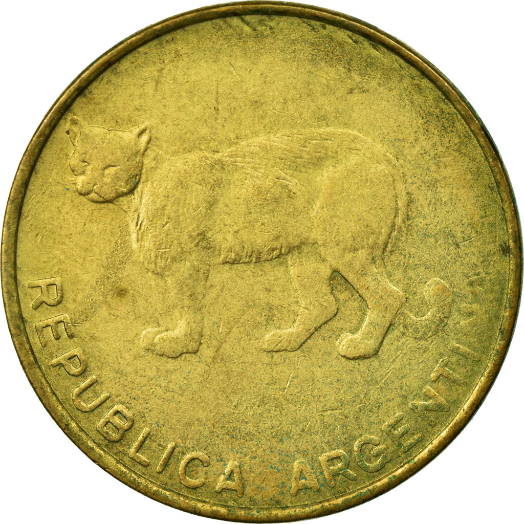 Moneda, Argentina, 5 Centavos, 1986, MBC, Latón, KM:97.2