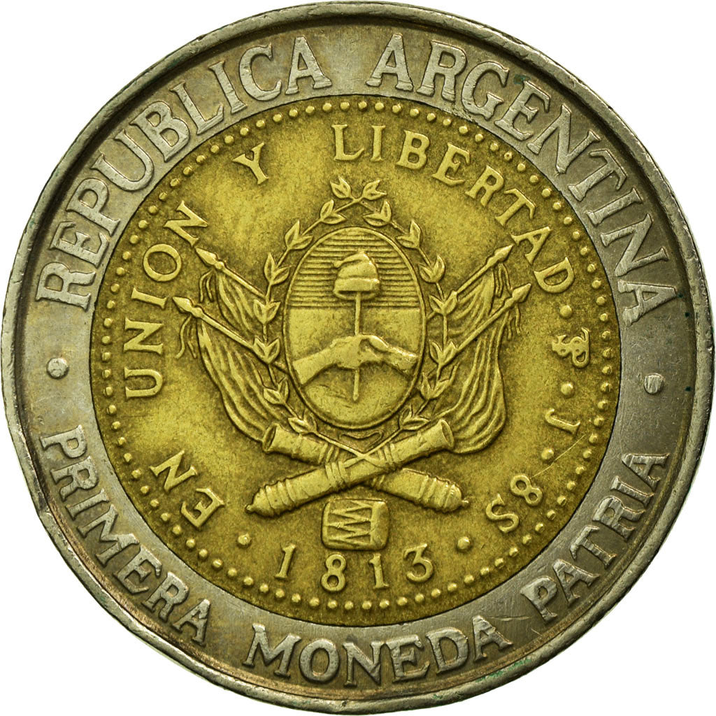 Coin, Argentina, Peso, 1994, EF(40-45), Bi-Metallic, KM:112.1