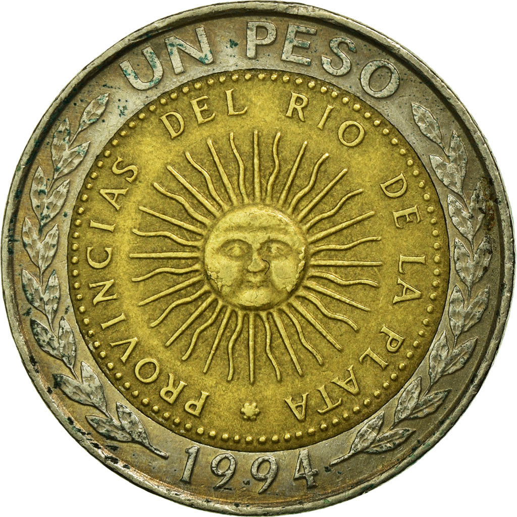 Coin, Argentina, Peso, 1994, EF(40-45), Bi-Metallic, KM:112.1