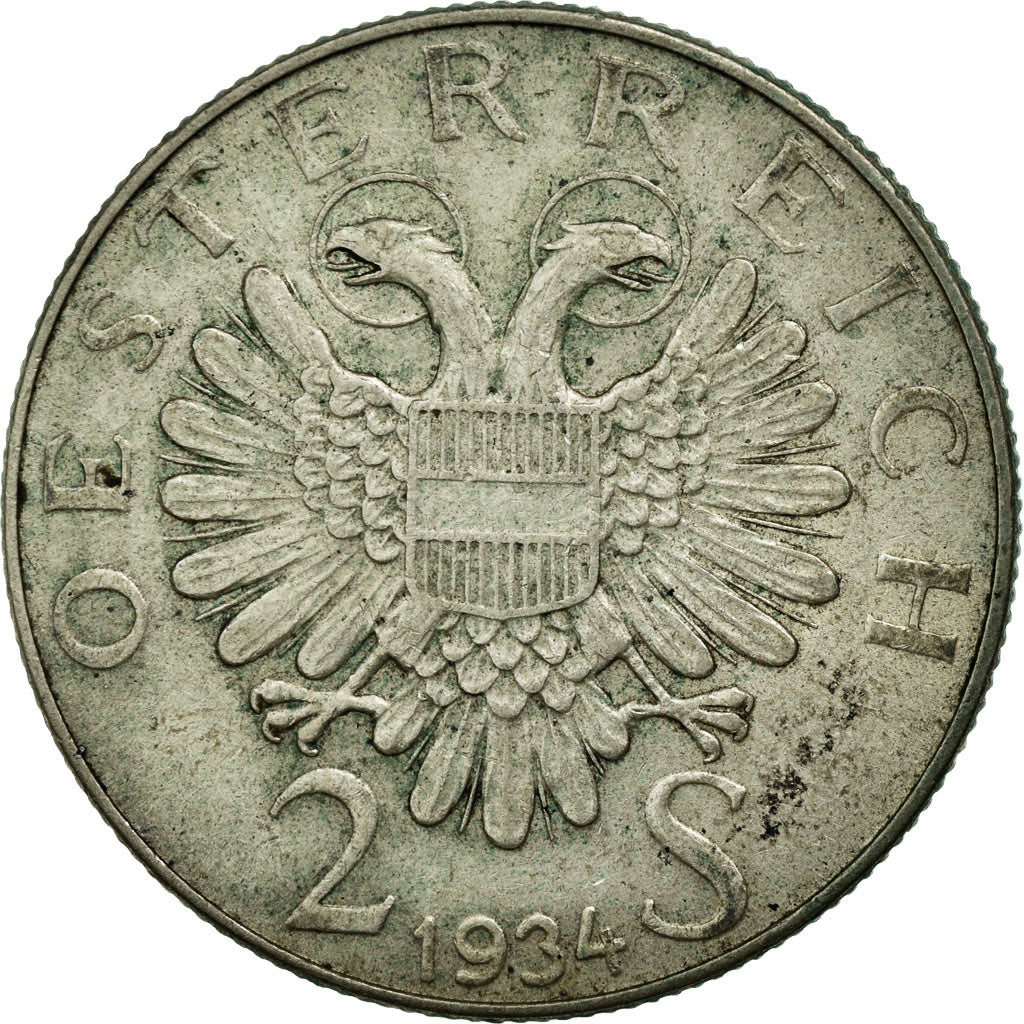 Moneta, Austria, 2 Schilling, 1934, EF(40-45), Srebro, KM:2852