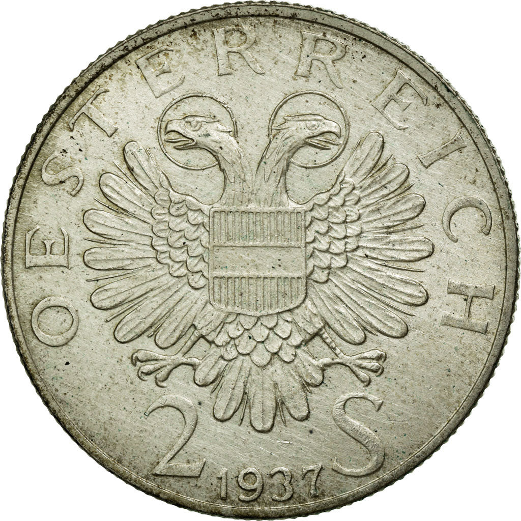 Coin, Austria, 2 Schilling, 1937, EF(40-45), Silver, KM:2859