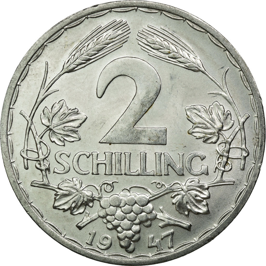 Coin, Austria, 2 Schilling, 1947, AU(55-58), Aluminum, KM:2872