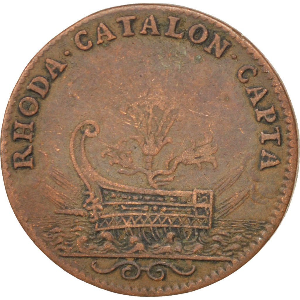 France, Royal, Token, AU(50-53), Copper, 25, Feuardent #12760, 4.40