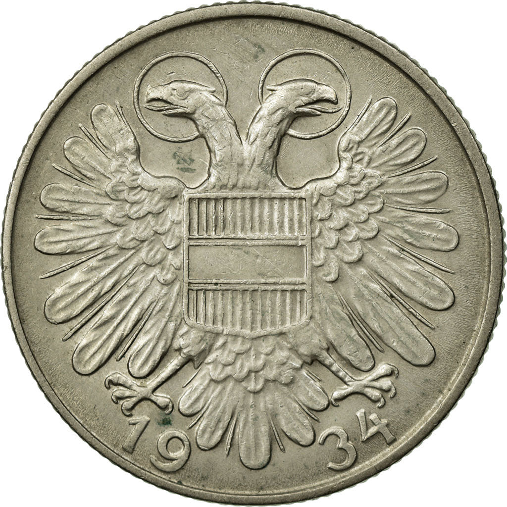 Coin, Austria, Schilling, 1934, EF(40-45), Copper-nickel, KM:2851