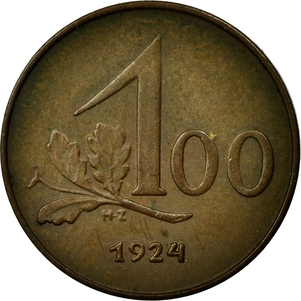 Moneta, Austria, 100 Kronen, 1924, BB, Bronzo, KM:2832