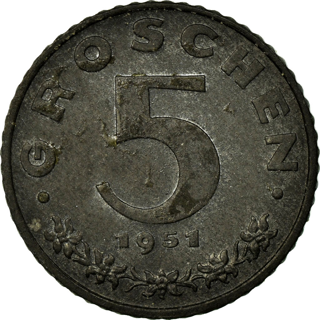 Coin, Austria, 5 Groschen, 1951, VF(30-35), Zinc, KM:2875