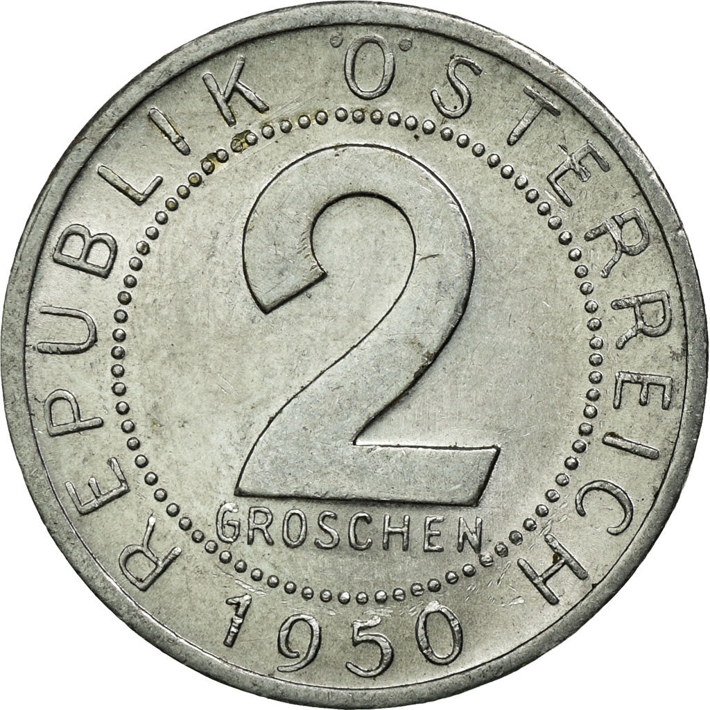 Moneta, Austria, 2 Groschen, 1950, SPL-, Alluminio, KM:2876