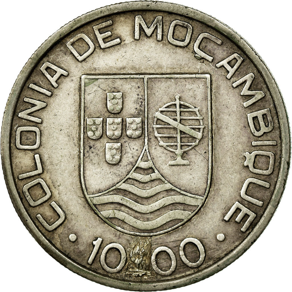 Coin, Mozambique, 10 Escudos, 1936, EF(40-45), Silver, KM:67