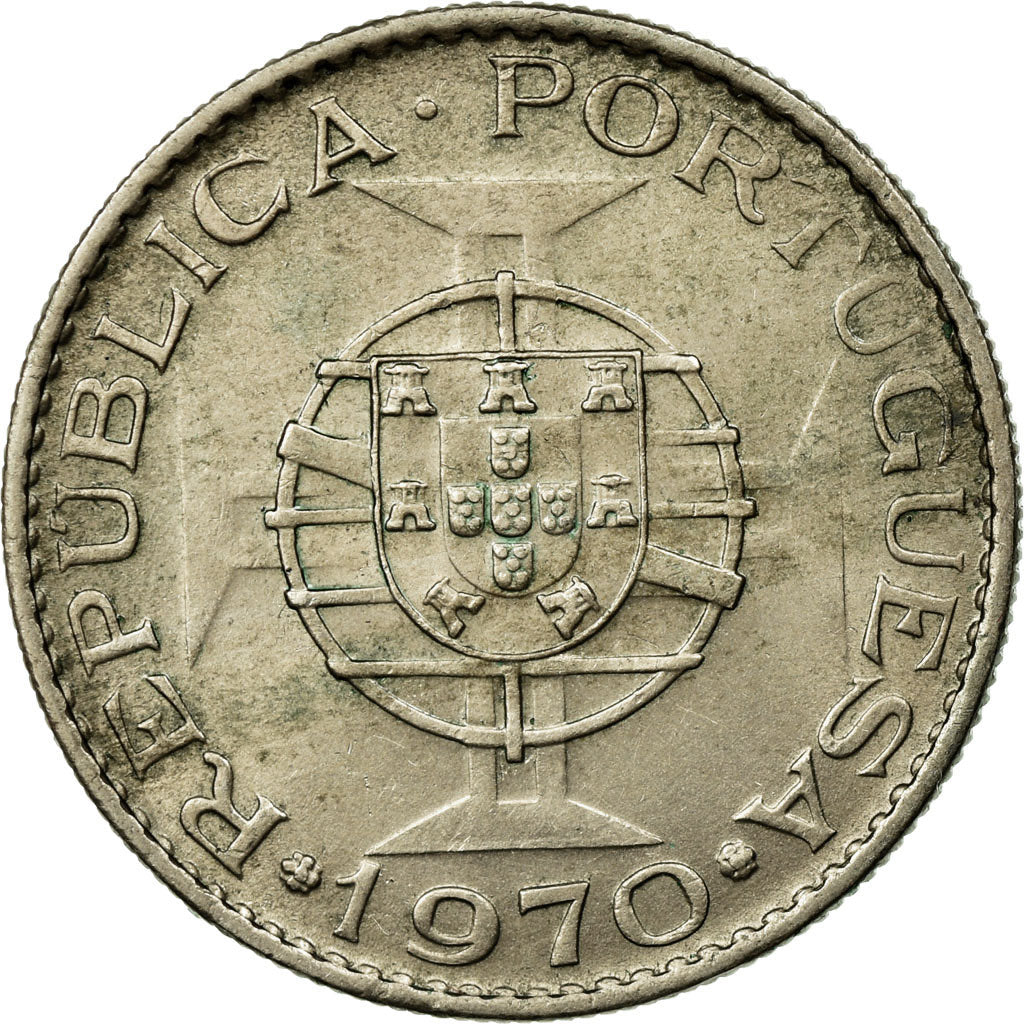 Coin, Mozambique, 10 Escudos, 1970, EF(40-45), Copper-nickel, KM:79b