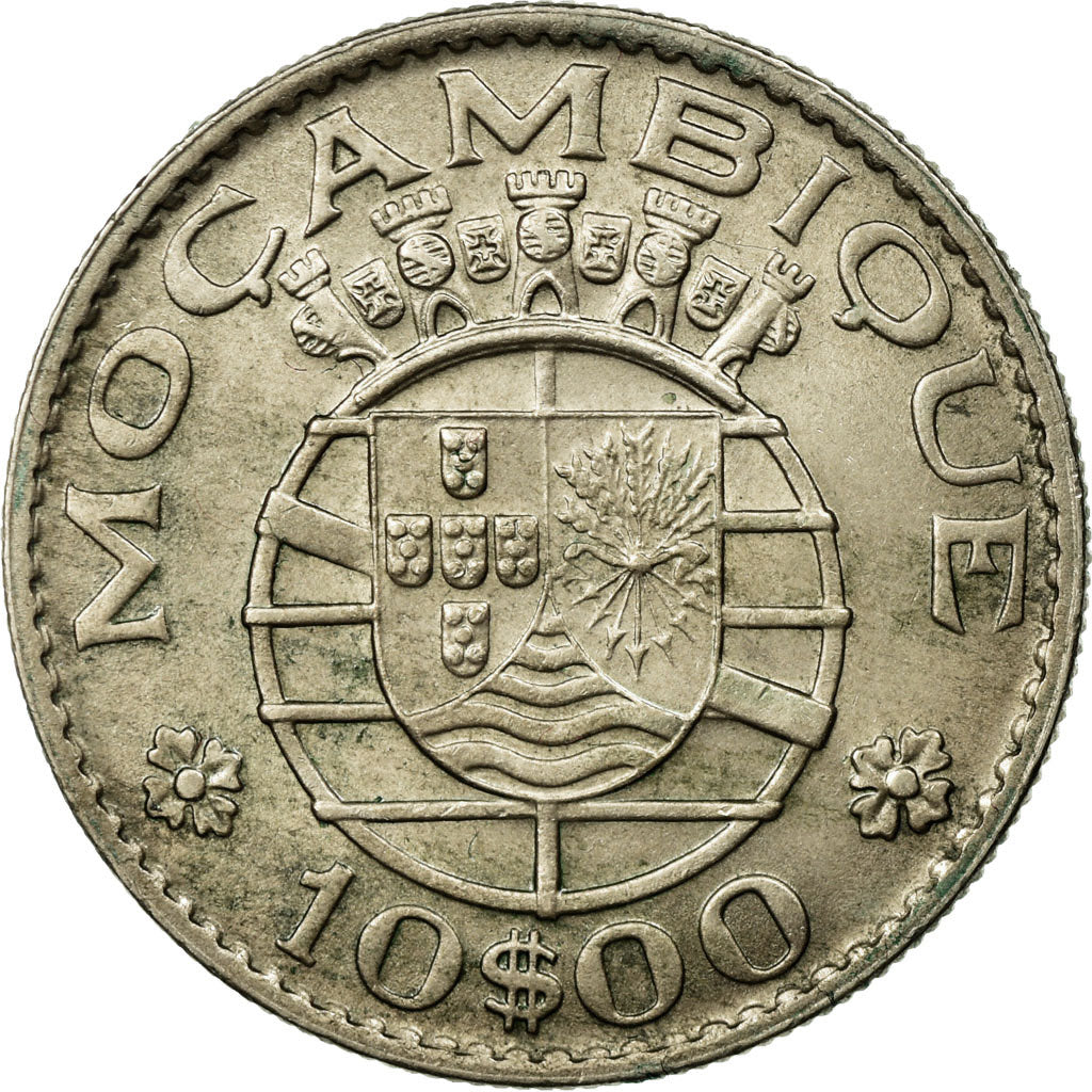 Coin, Mozambique, 10 Escudos, 1970, EF(40-45), Copper-nickel, KM:79b