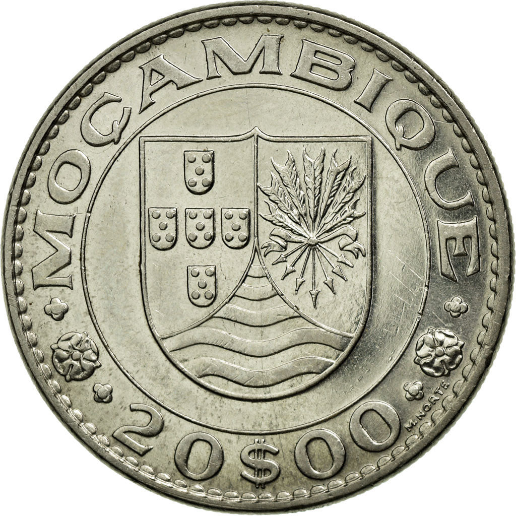 Coin, Mozambique, 20 Escudos, 1971, AU(55-58), Nickel, KM:87
