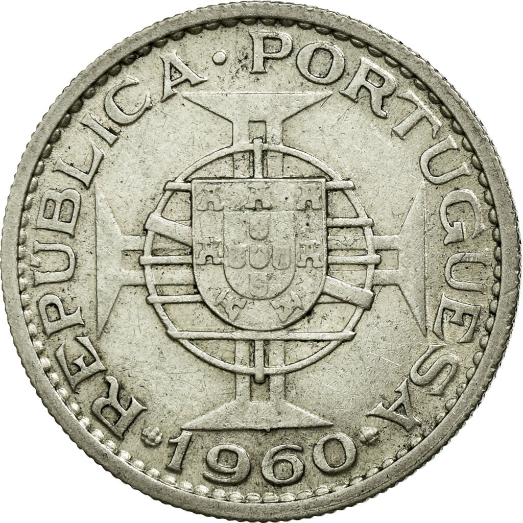 Coin, Mozambique, 10 Escudos, 1960, EF(40-45), Silver, KM:79