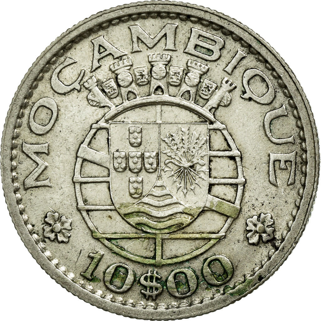 Coin, Mozambique, 10 Escudos, 1960, EF(40-45), Silver, KM:79