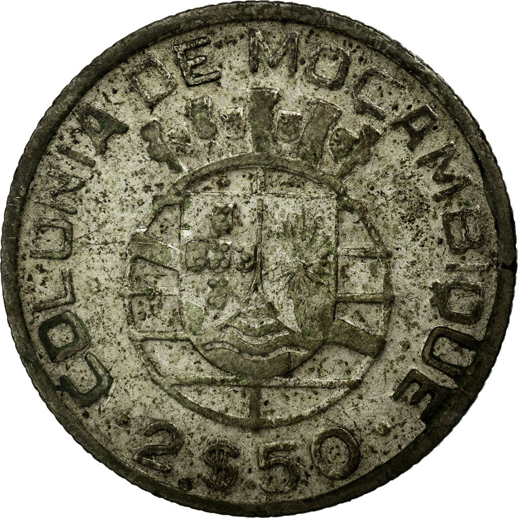 Coin, Mozambique, 2-1/2 Escudos, 1950, VF(30-35), Silver, KM:68