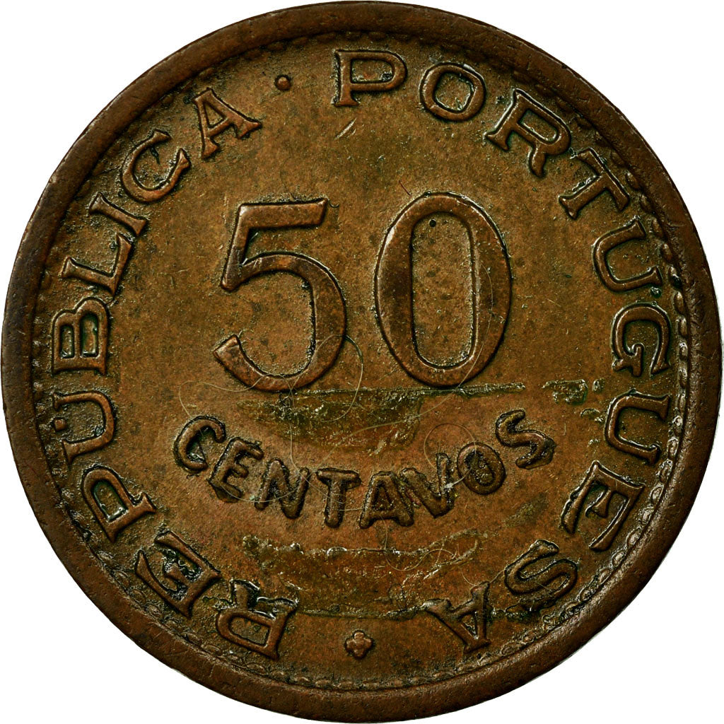Coin, Mozambique, 50 Centavos, 1953, VF(30-35), Bronze, KM:81