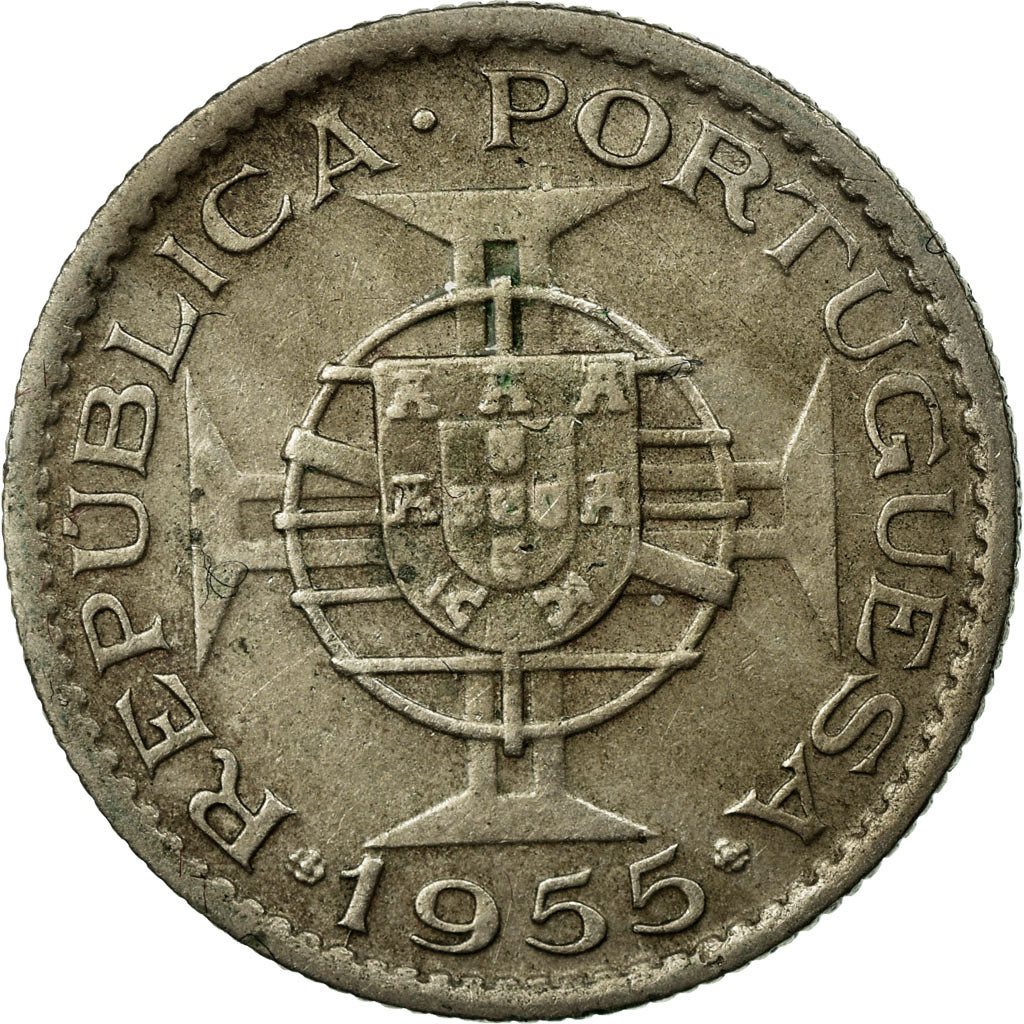 Coin, Mozambique, 2-1/2 Escudos, 1955, EF(40-45), Copper-nickel, KM:78
