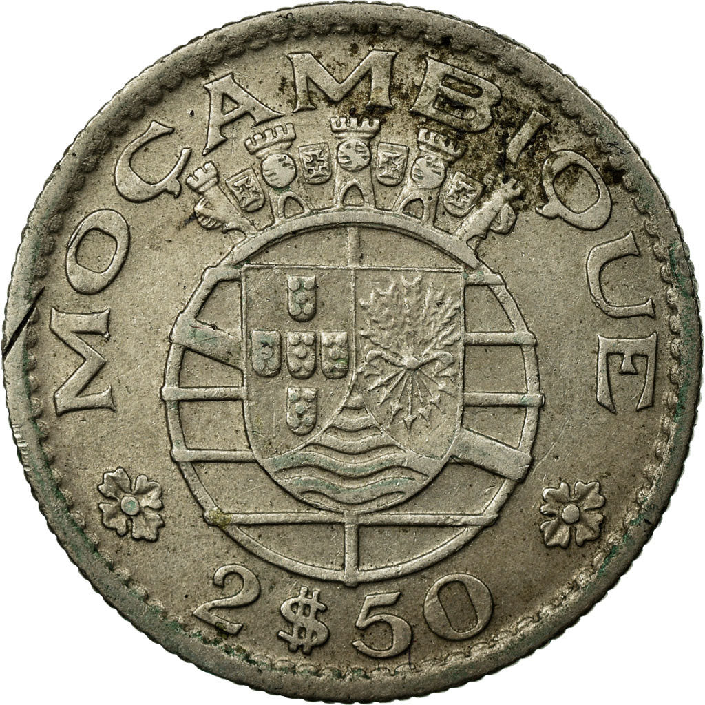 Coin, Mozambique, 2-1/2 Escudos, 1955, EF(40-45), Copper-nickel, KM:78