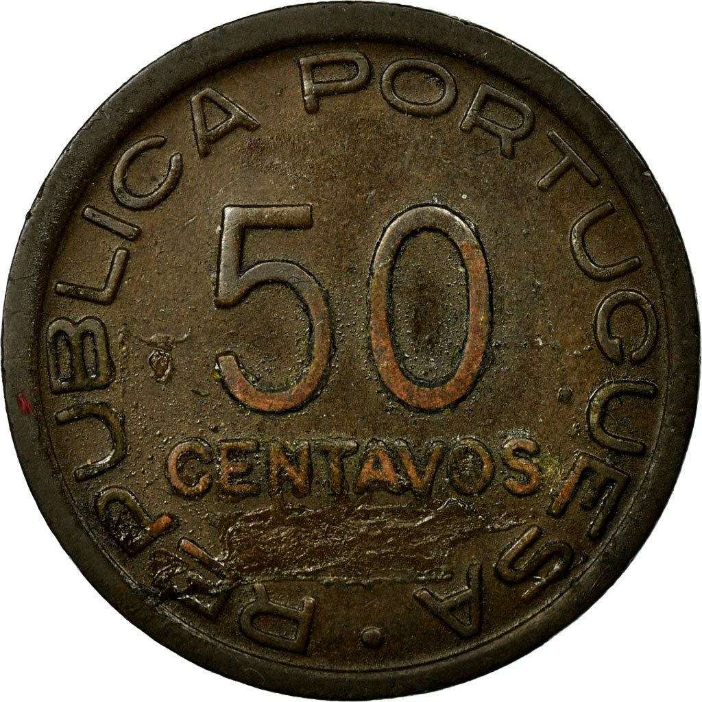Coin, Mozambique, 50 Centavos, 1945, VF(30-35), Bronze, KM:73