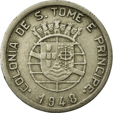 Coin, SAINT THOMAS & PRINCE ISLAND, 50 Centavos, 1948, VF(30-35), Nickel-Bronze