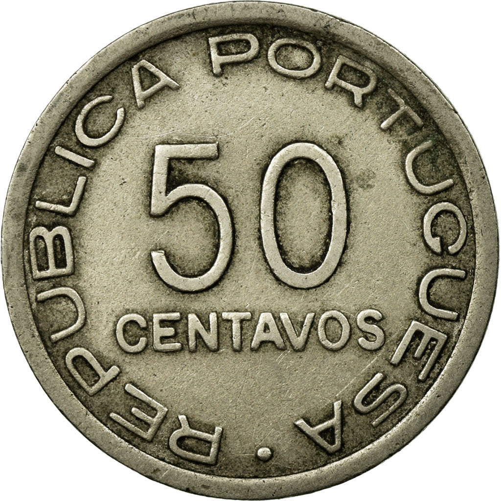Coin, SAINT THOMAS & PRINCE ISLAND, 50 Centavos, 1948, VF(30-35), Nickel-Bronze