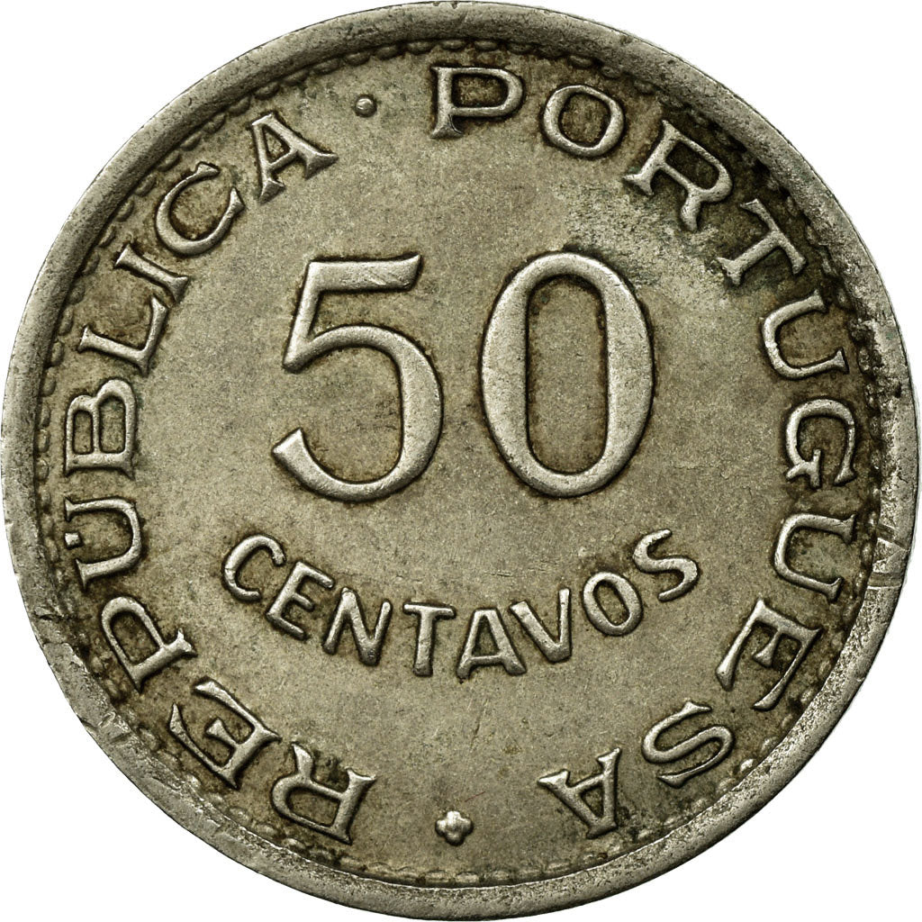 Coin, SAINT THOMAS & PRINCE ISLAND, 50 Centavos, 1951, EF(40-45), Copper-nickel