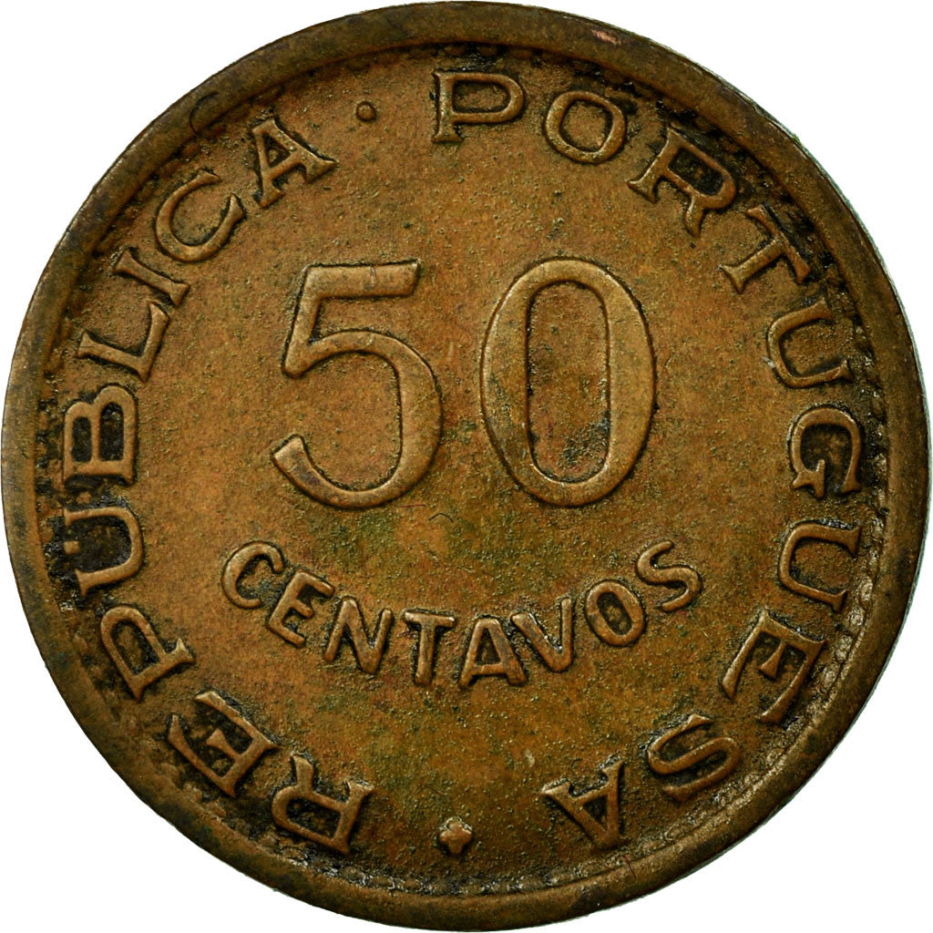Coin, SAINT THOMAS & PRINCE ISLAND, 50 Centavos, 1962, VF(30-35), Bronze
