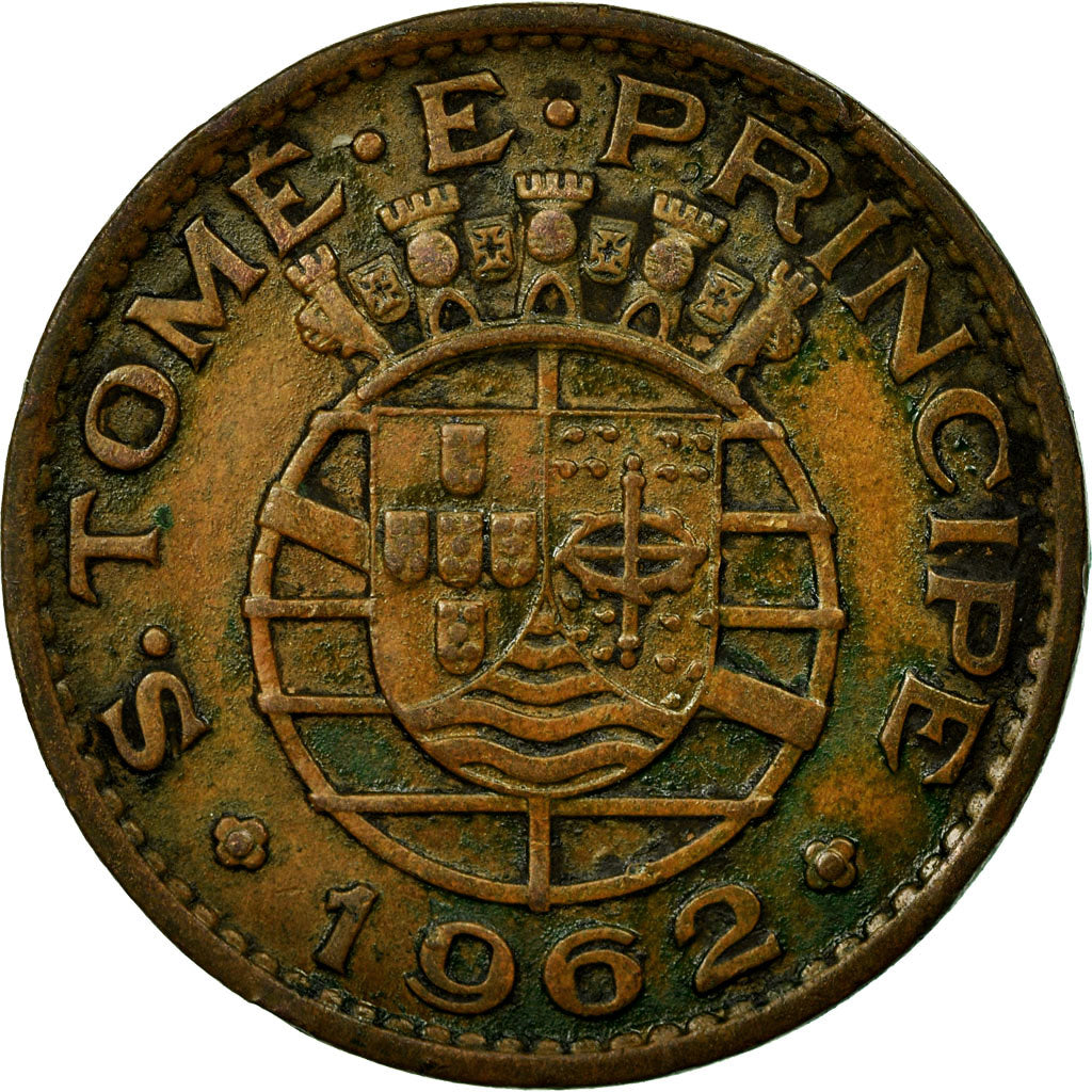Coin, SAINT THOMAS & PRINCE ISLAND, Escudo, 1962, VF(30-35), Bronze, KM:18