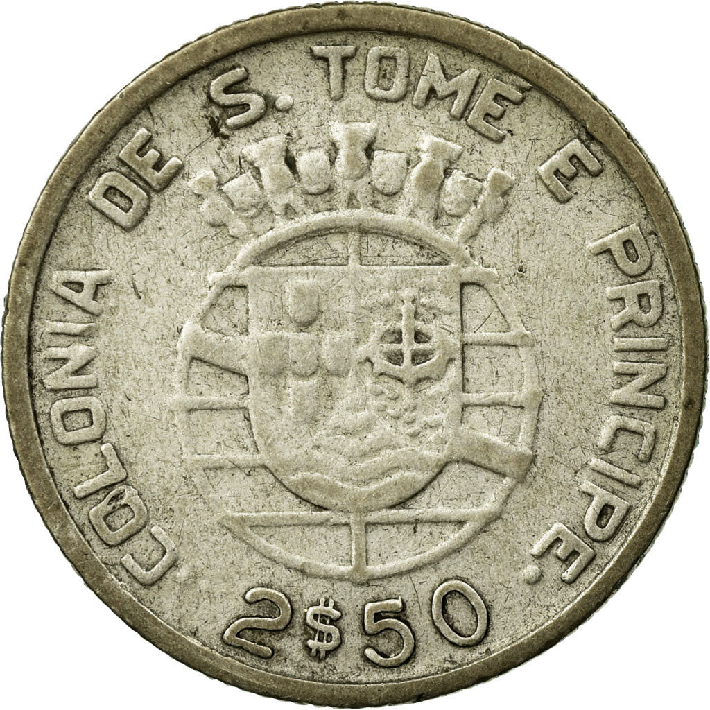 Coin, SAINT THOMAS & PRINCE ISLAND, 2-1/2 Escudos, 1948, VF(30-35), Silver, KM:5